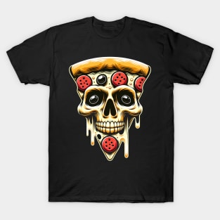 Pizza Skull Face, Funny Pizza Lover, Halloween T-Shirt